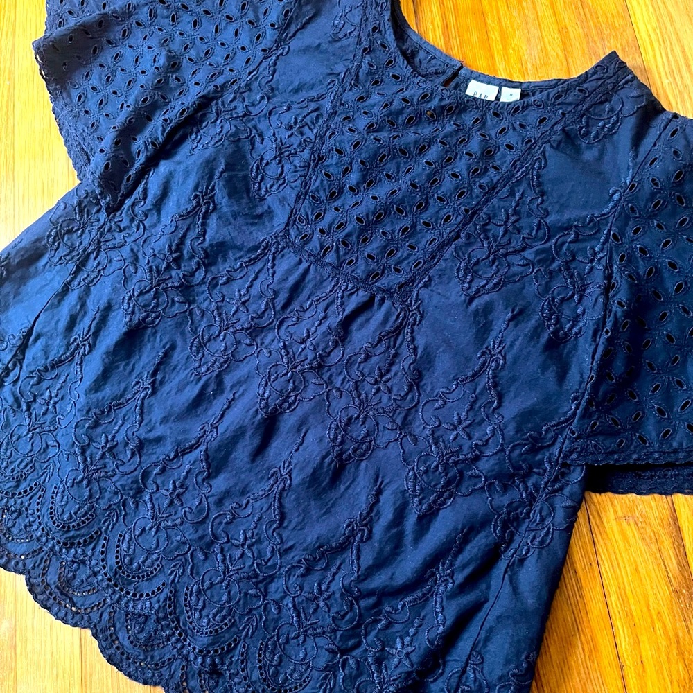 Navy GAP Butterfly Sleeve Blouse